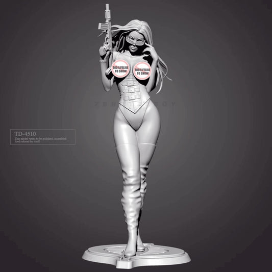 1/35 resin figure model kit Sexy Gun Raising Girl Unassembled Unpainted
