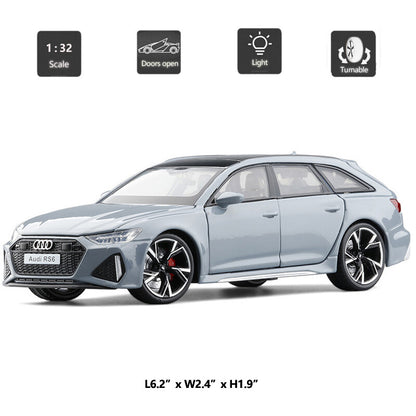 1/32 Audi RS6 Model Car Metal Diecast Toy Cars Boys Toys for Kids Gifts Gray