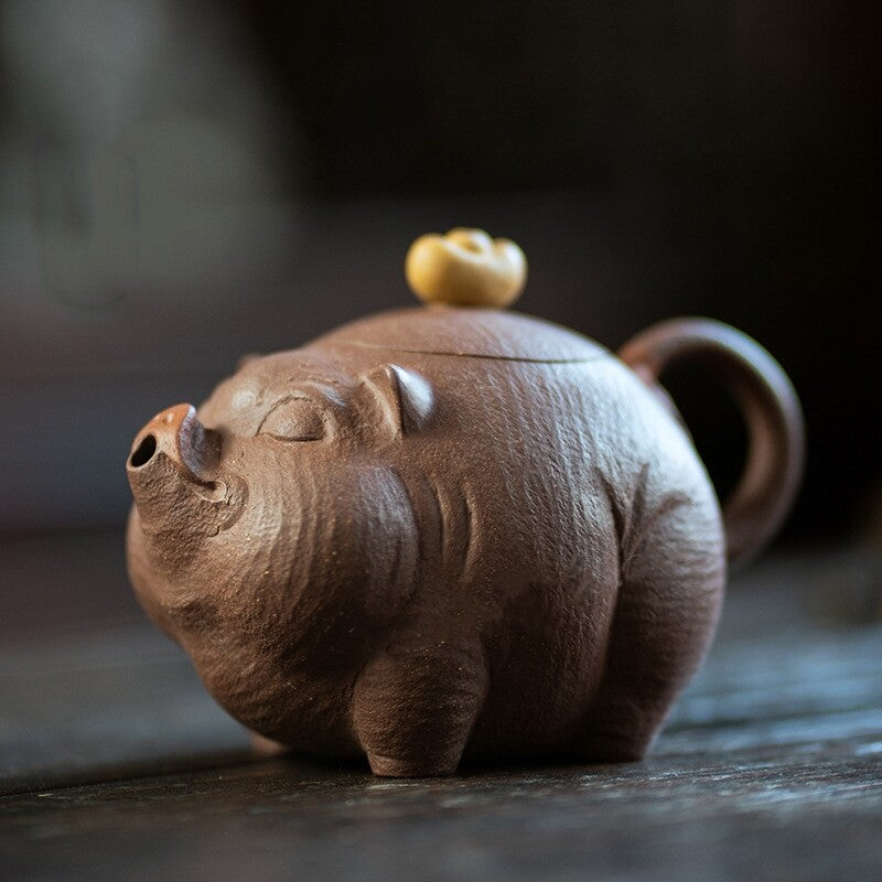 Full Handmade Tea Pot Pig Design Artware Real Yixing Zisha Master Pot 7 Holes