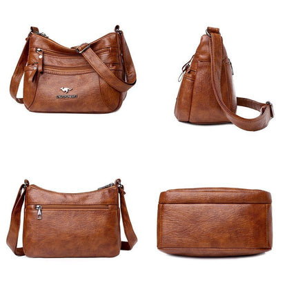 Women Soft Leather Shoulder Bag Classic Messenger Bag Large Crossbody Bag Purses