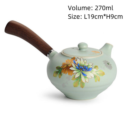 Ruyao Craft Porcelain Gaiwan Matching Tea Cup Pot Floral Pattern Pitcher Tureen