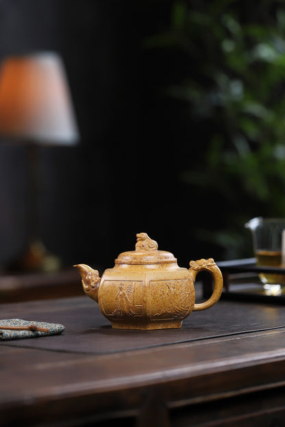 Chinese Yixing Zisha Clay Handmade Exquisite Auspicious Beast Teapot