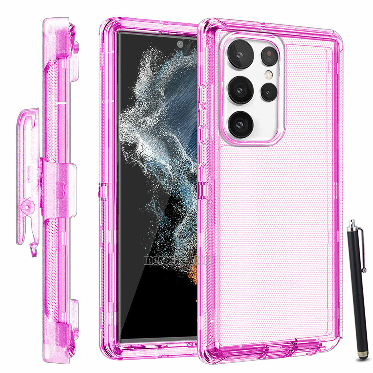 Luxury Clear Case Kickstand Clip Stand Holster Cover For Galaxy S22 5G/ Ultra/ +