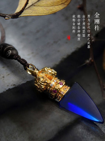 Glass Copper Vajra Pestle Pendant Pendant Necklace Pendant Amulets