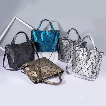 Hologram Bag Frosted Matte Crossbody Bag Bucket Purse Geometric Shoulder Handbag