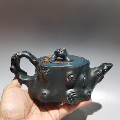 Chinese Yixing Zisha Clay Handmade Exquisite Teapot（树桩壶 底款：时大彬）