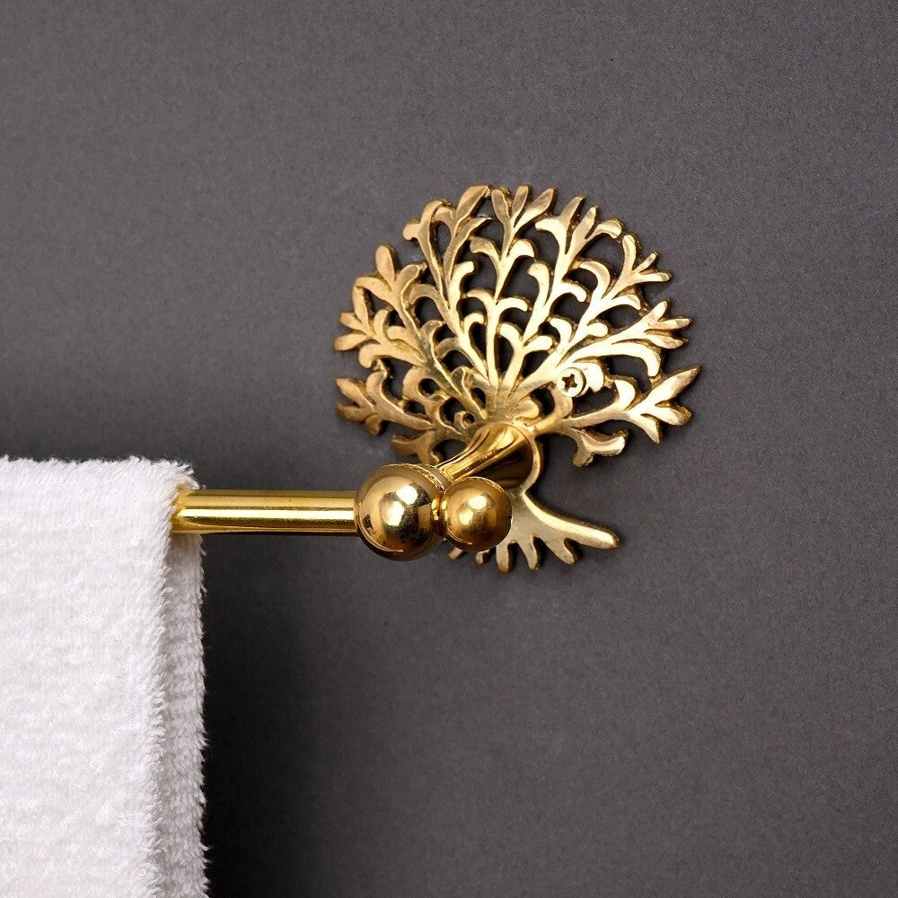 Set of 4 Golden Finish Brass Bathroom Hardware Accessories Set Towel Bar Set