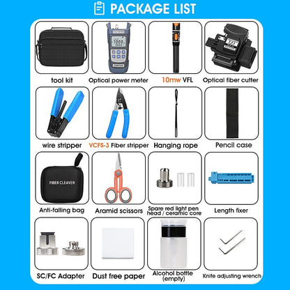 FTTH Fiber Optic Tool Kit Fiber Optical Power Meter 10mW Visual Fault Locator