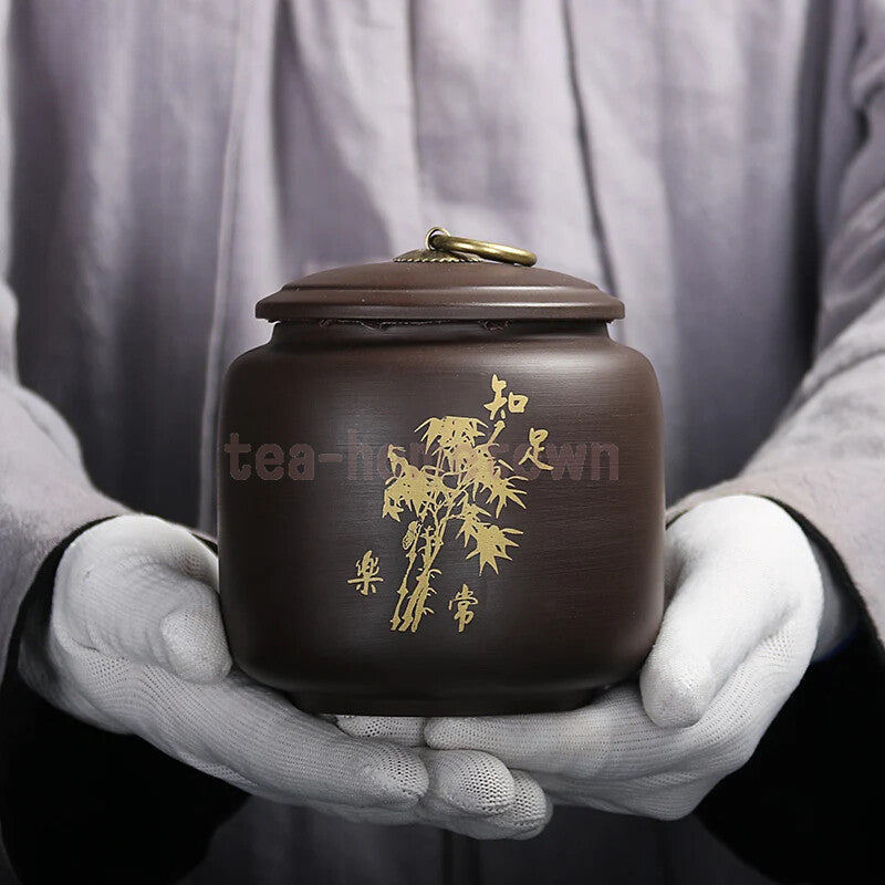 Chinese Purple Clay Tea Jar Oolong Tieguanyin Containers Sealed Coffee Tea Pot