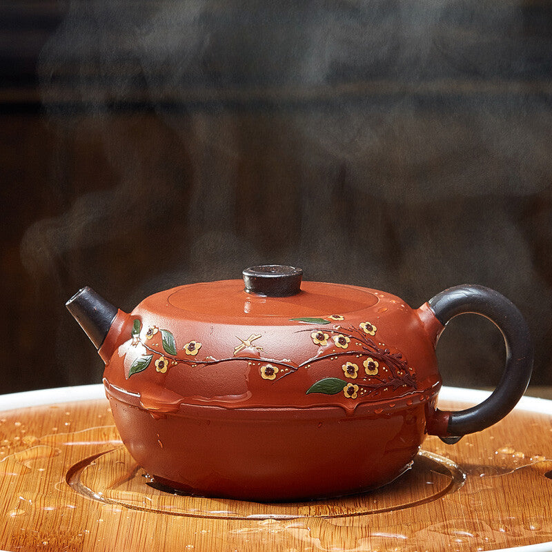 Kung Fu Loose Leaf Tea Maker 160ml Hand-painted purple clay pot Household TeaSet