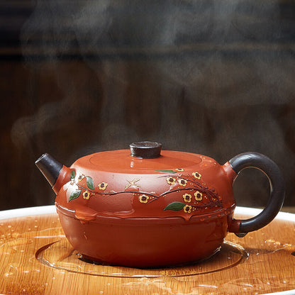 Kung Fu Loose Leaf Tea Maker 160ml Hand-painted purple clay pot Household TeaSet
