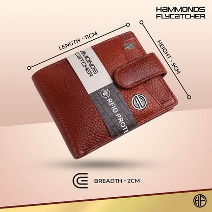Brand New Authentic RFID Protected Tan BI-Fold Genuine Leather Mens Wallet