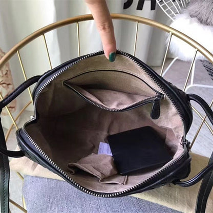 Woven Square Bag Genuine Leather Small Purse Single Shoulder Bag Crossbody Pouch