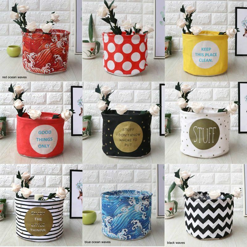 Laundry Basket Small Cartoon Storage Barrel Dirty Clothes Household Folding Bag