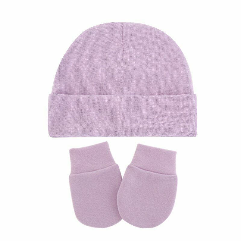 Hats Gloves 3pcs/Lot Solid Childrens Cotton Baby Winter Warm Cap Toddler Beanie