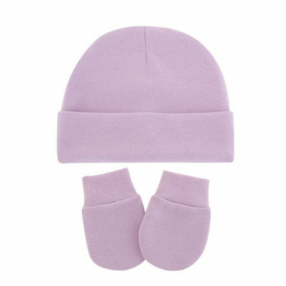 Hats Gloves 3pcs/Lot Solid Childrens Cotton Baby Winter Warm Cap Toddler Beanie
