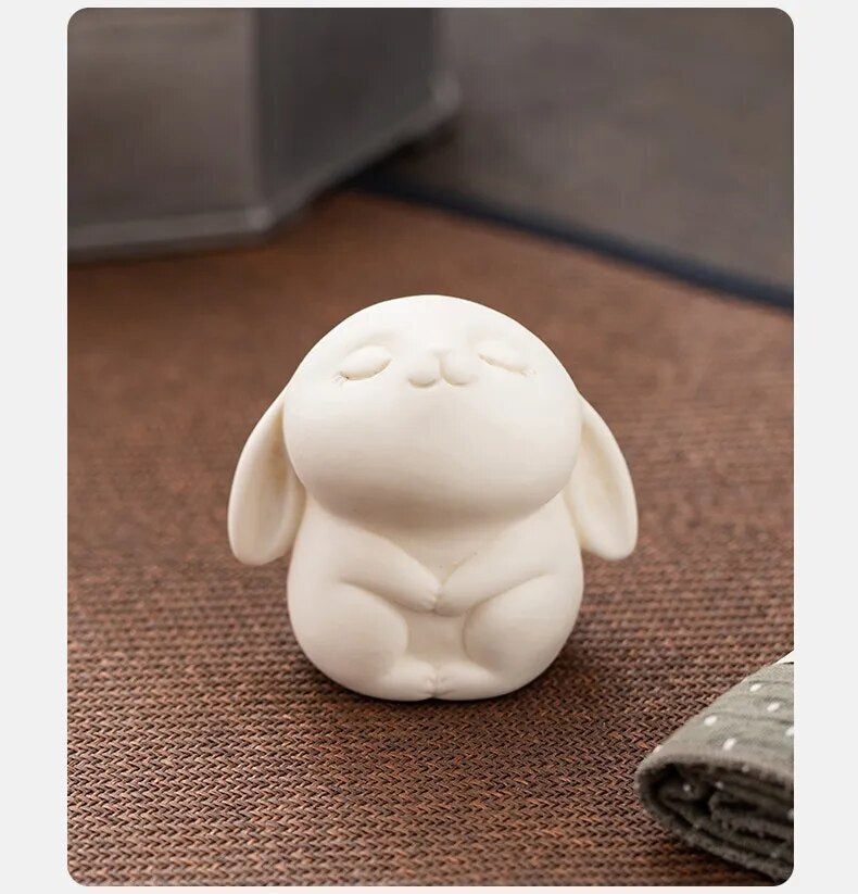 Pure White Small Tea Pet Ceramic Fine Workmanship Animal Beautiful Handmade