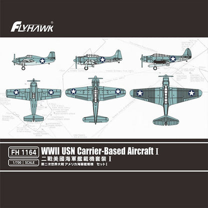 Flyhawk FH1164 1/700 WWII USN Carrier-Based Aircraft I Plastic Model Kit