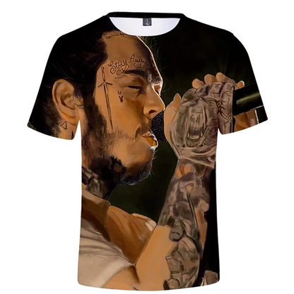 Camisetas Sublimadas Hombre POST MALONE T-Shirt Camisas Moda Para Vestir Franela