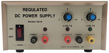 Triple Output DC Power Supply, ONE 5V @ 3A Max and TWO ±1.5V DC to ±15V @ 1A Max