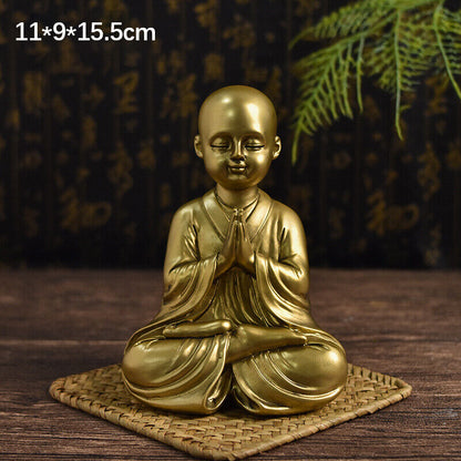 Resin Maitreya Buddha Statue Buddhist Supplies Sculpture Craft Desk Decoration