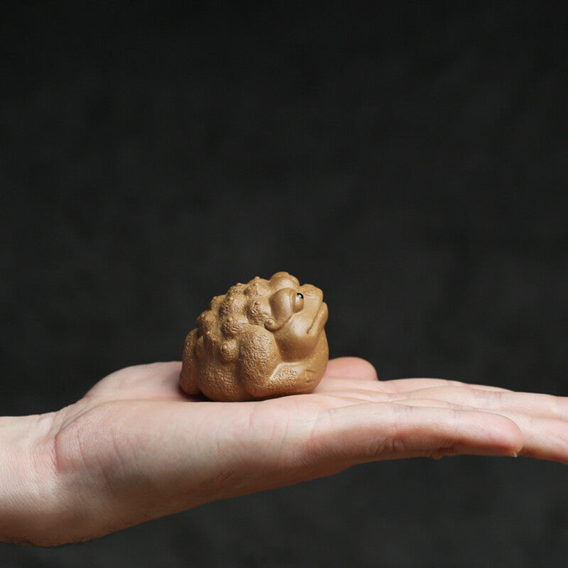 Wealthy Mascot Golden Frog Handmade Artware Zisha Duan Clay Tea Pet Ornament New
