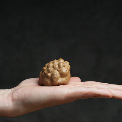 Wealthy Mascot Golden Frog Handmade Artware Zisha Duan Clay Tea Pet Ornament New