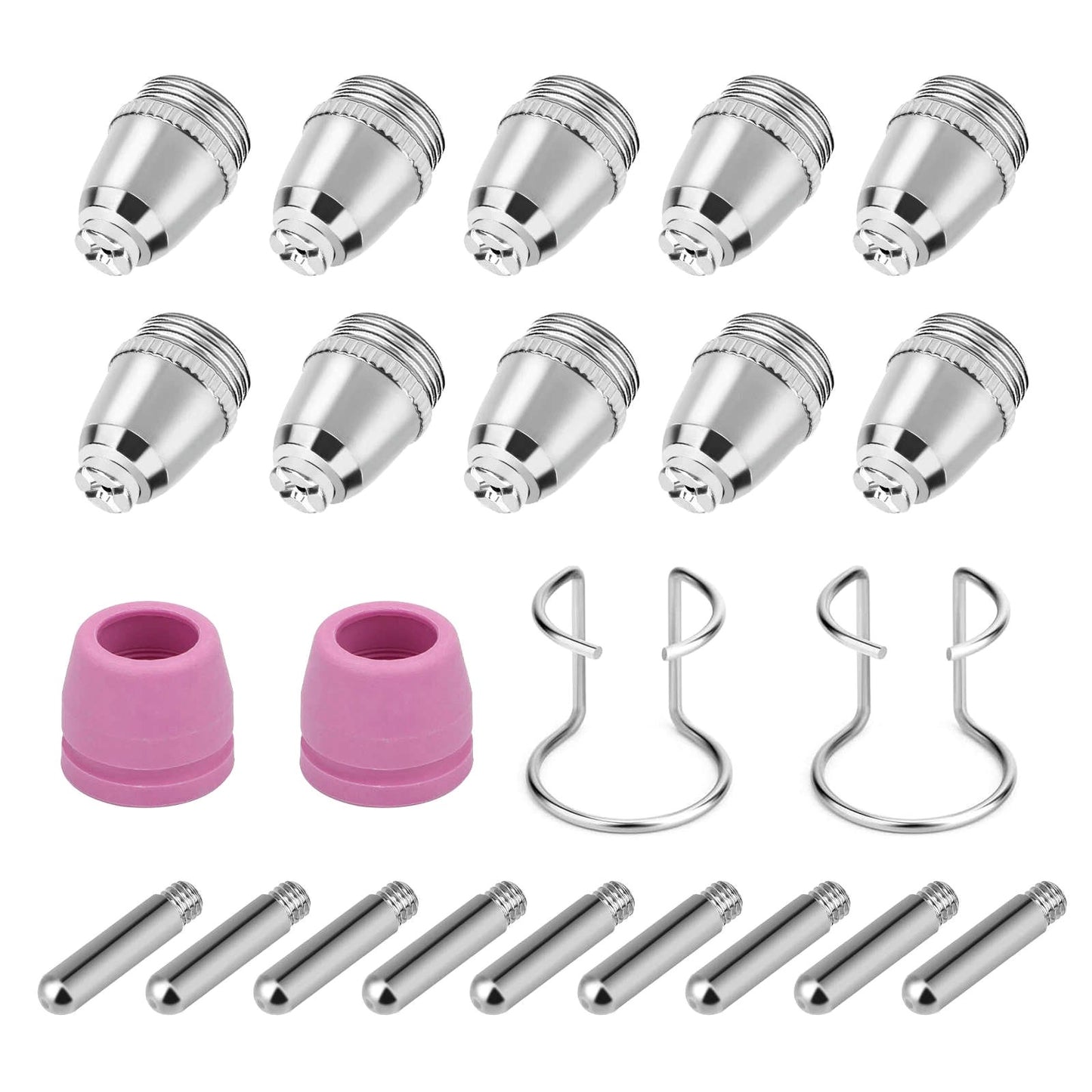 24PCS New Nozzles/Shield Cups Plasma Cutter Torch Consumables Complete Kit