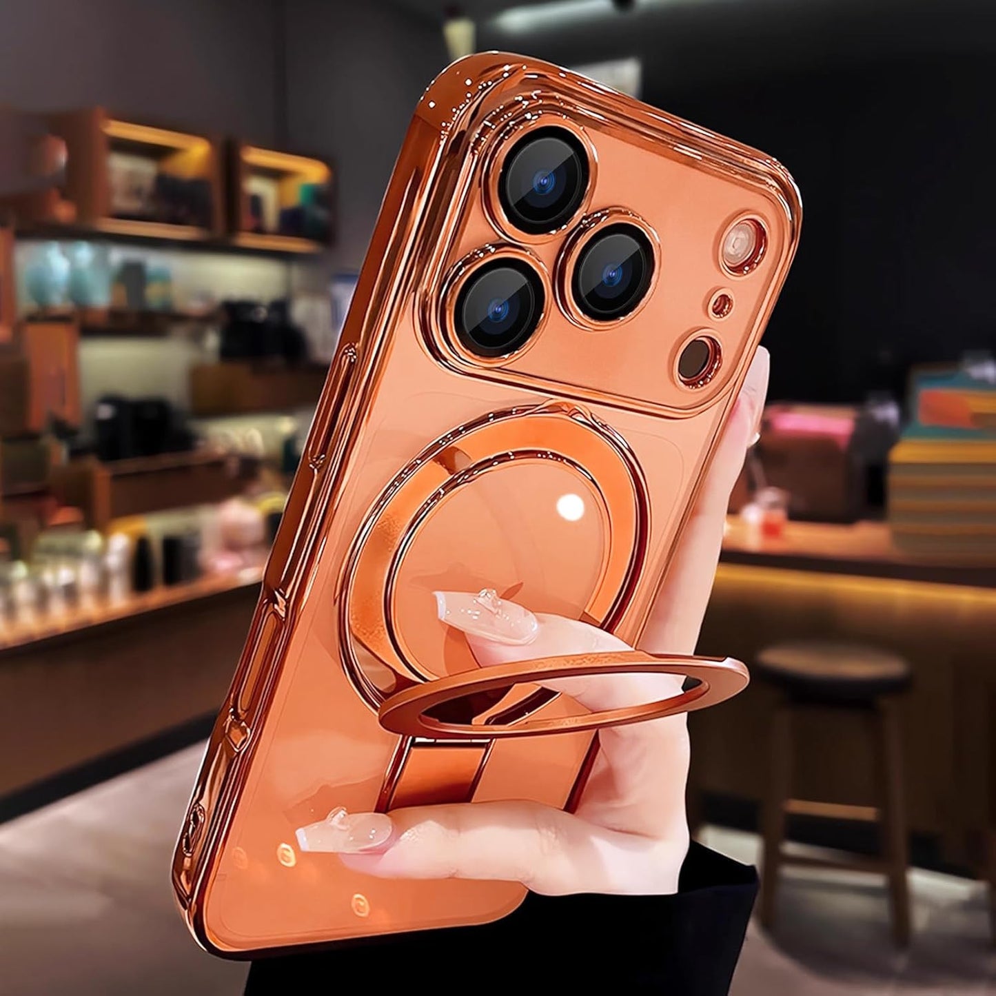 Magnetic for Iphone 17 Pro Max Case Clear with Stand,Full Camera Protection[Comp