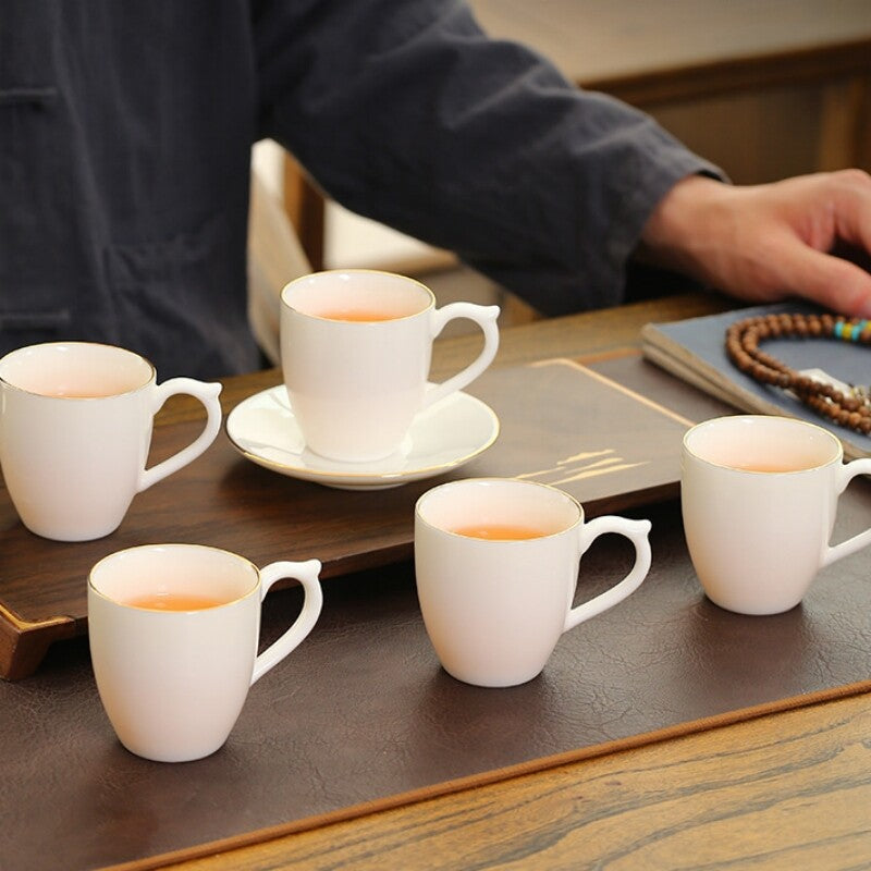 On Sales Porcelain Teacup With Handle Chinese Office Cup Ceramic Butterfly 100ml