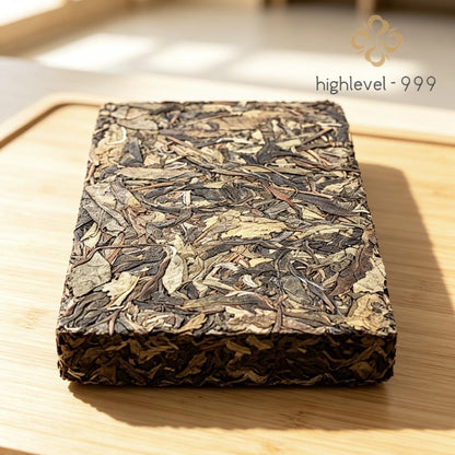 200g Raw Pu'er Tea Brick Dry Stored Yunnan Bingdao Ancient Tree Yellow Leaf Tea