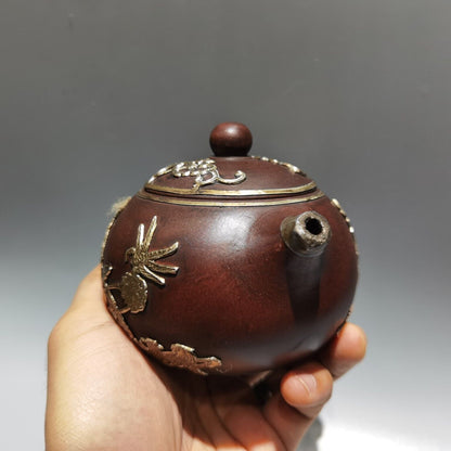 vintage china yixing purple clay teapot zisha ceremony cute teaware collectible