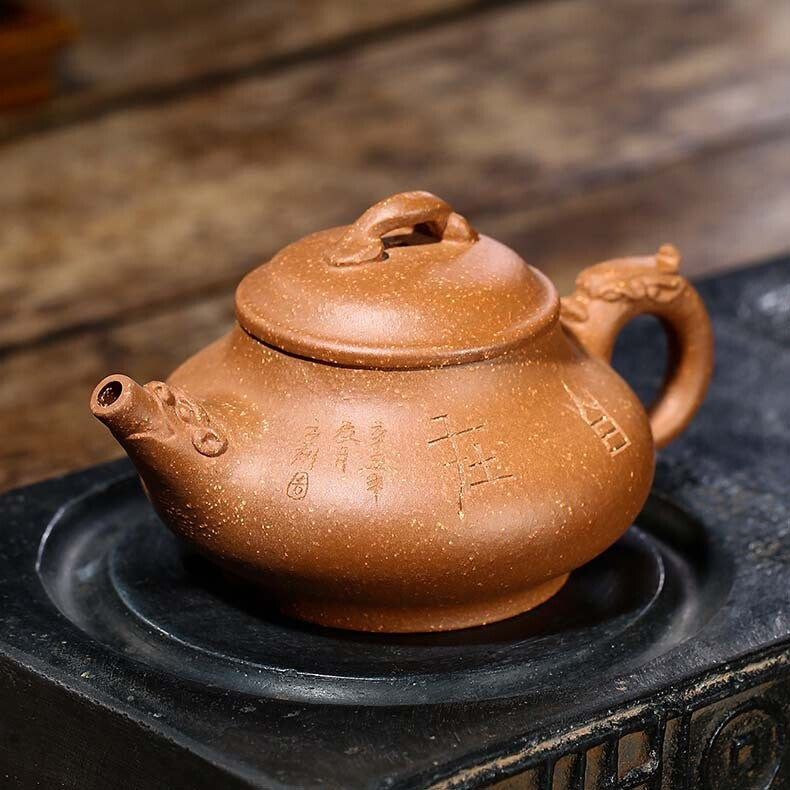 tea pot Chinese character carved freedom yixing zisha jiangpo clay pot marked