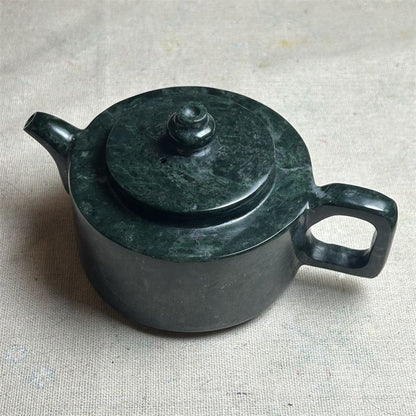 Natural Tibetan Medicinal Stone Jade Teapot Original Stone Wellness Tea Ware 5pc