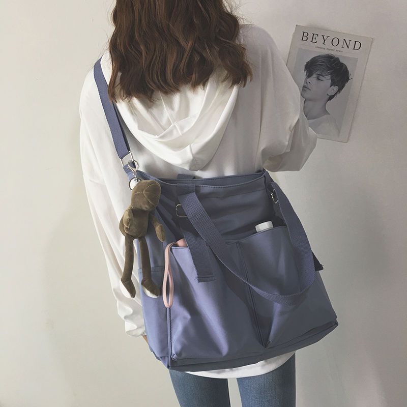Waterproof Large Capacity Canvas Girl Shoulder Hand Bucket Bag Basket Crossbody