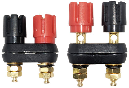 2 Pack Gold Plated Dual Binding Posts w\ 4mm Banana Plug Jacks