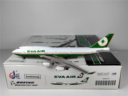 1:400 JC Wings EVA AIR BOEING B747-400 Passenger Airplane Diecast Aircraft Model