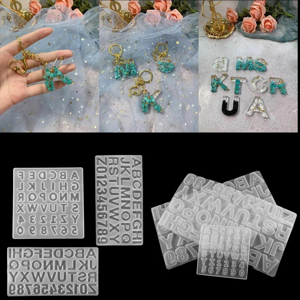 Letters Crystal Epoxy Resin Mold Hand Craft DIY Jewelry Making Accessories Tools