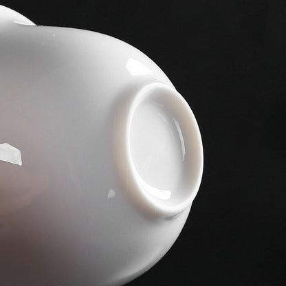 Mini White Porcelain Gaiwan Chinese Gongfu Tea Brewing Lidded Cup 70ml Puer Tea