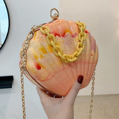 Chain Shell Bag Portable Small Bag Printed Shoulder Messenger Bag 20*6*17 CM 1PC