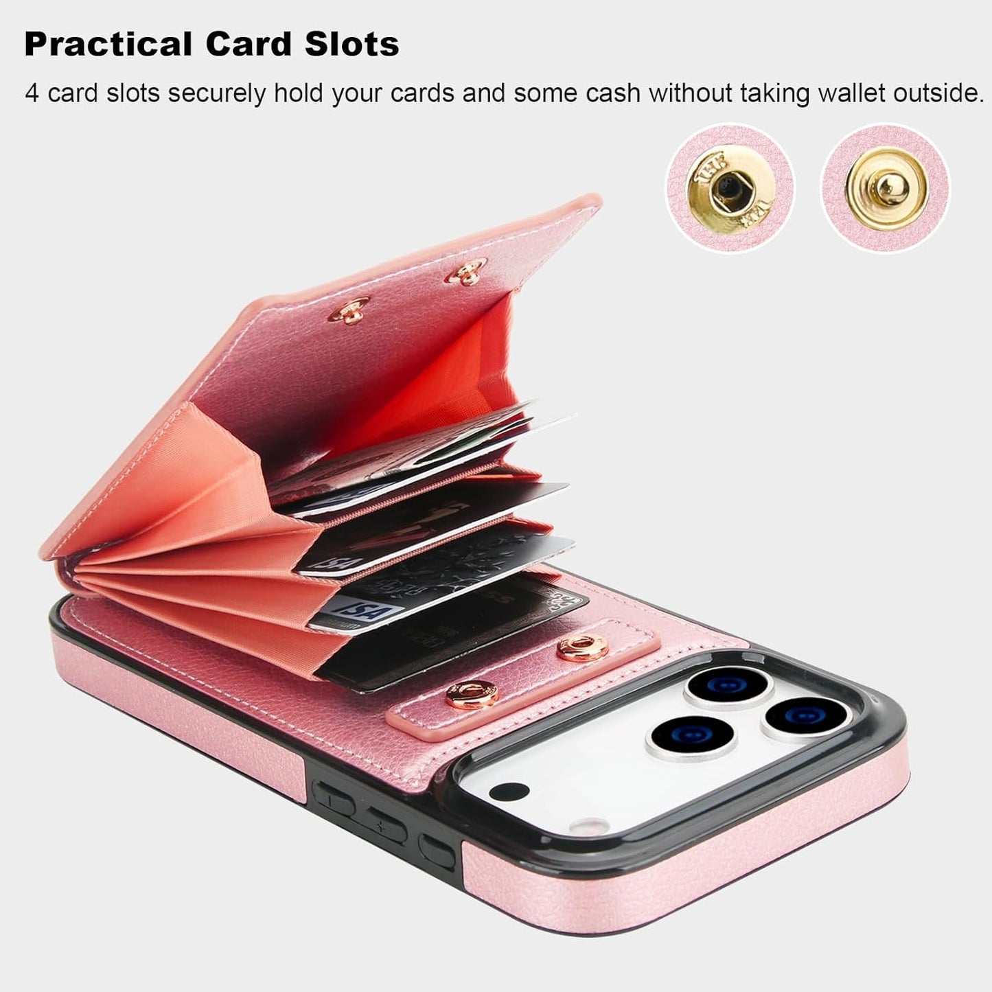 Compatible with Iphone 17 Pro Max Case Wallet with Card Holder, 360°Rotation Fin
