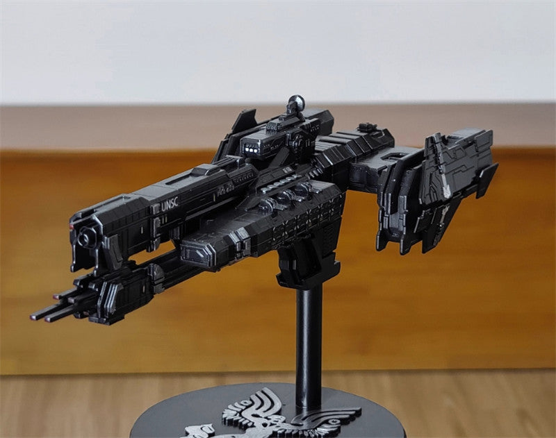 Halo Spaceship Spacecraft Model Battles Ship W Base Resin Figure Painted Toy