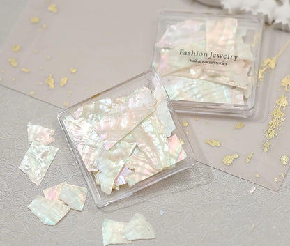 Nail Art Decorations 1 Box Abalone Shell Flakes Glitter DIY Manicure Accessories