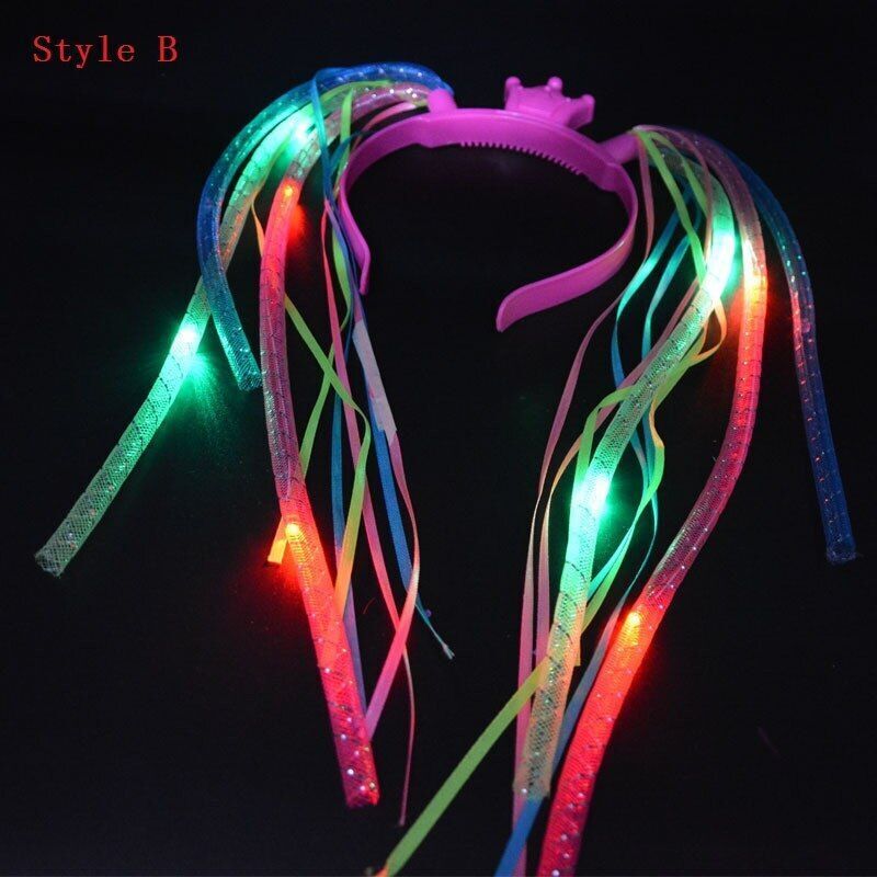 Women Hair Accessories Extension Light Up Braids Crown Bands Pipe Party Costumes