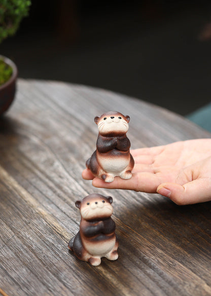 Purple Sand Tea Pet Otter Decoration Animal Tea Set Decoration Tea Table Squirre
