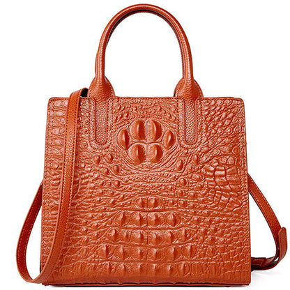 100% Genuine Leather Womens Crocodile Elegant Handbag Evening Party Shoulder Bag