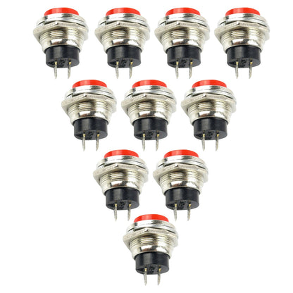10Pcs Power Switch Round Red Guitar Kill Switch Push Button Start Button Switch