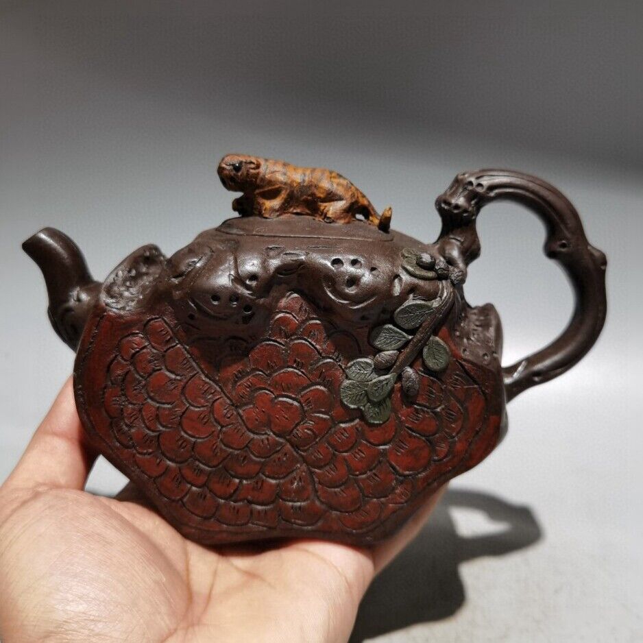 Chinese Yixing Purple Clay Teapot Tea Set Pot Zisha Ceramic Cute Decor Figurine