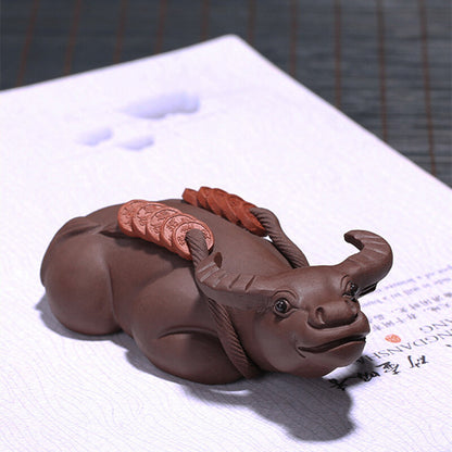 Creative Lucky Ox Wealthy Bring Mascot Yixing Zisha Tea Pet House Warming Gift