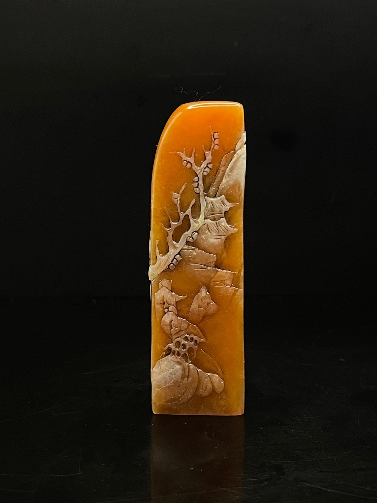 Chinese Natural Shoushan Stone Hand-carved Exquisite Landscape Figure Seal 31294